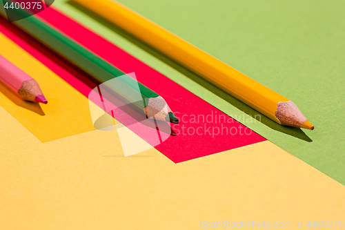 Image of colored pencils and colour paper