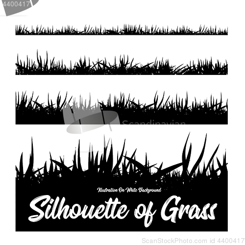 Image of Silhouette of grass of different heights