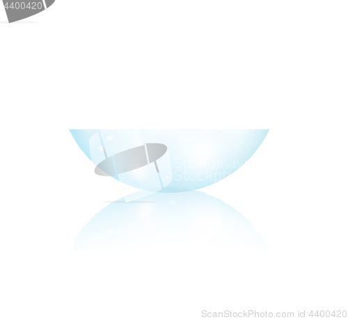 Image of Contact lens. Side view. Realistic vector illustration