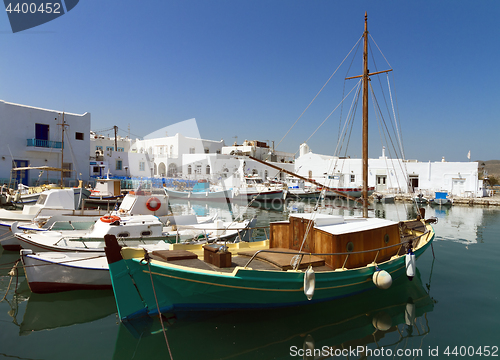 Image of port of Parikia,  Paros island , Greece