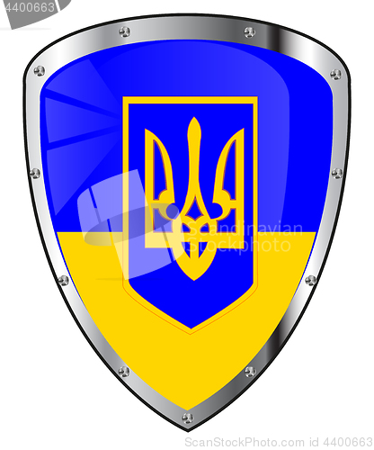 Image of Flag and sign are Decorated on shield