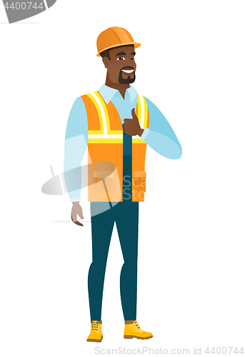 Image of Builder giving thumb up vector illustration.