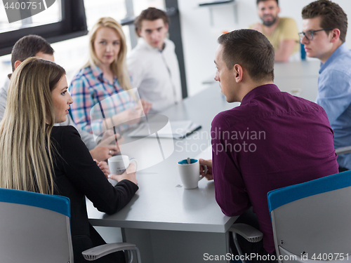 Image of Business Team At A Meeting at modern office building