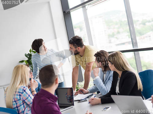 Image of Business Team At A Meeting at modern office building