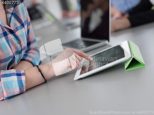 Image of Business Team At A Meeting at modern office building