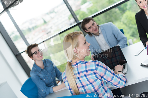 Image of Business Team At A Meeting at modern office building
