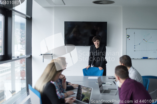 Image of Group of young people meeting in startup office