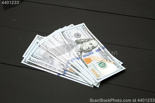 Image of Money on black background