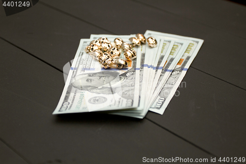 Image of Money on black background