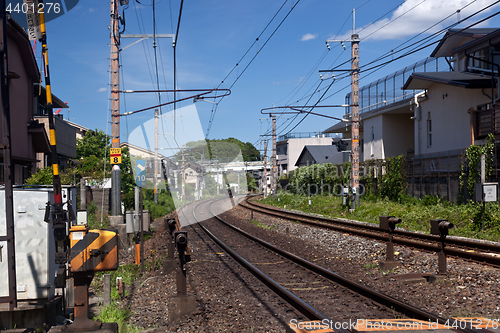 Image of Railway track in Japanese suburb