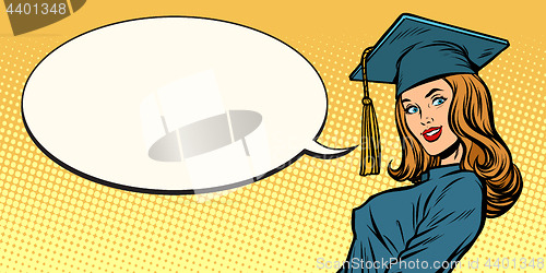 Image of woman graduate pop art