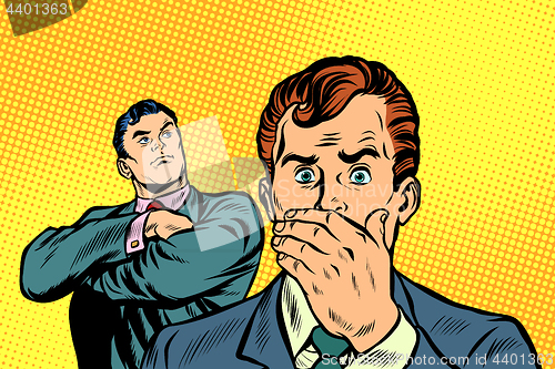 Image of Two man businessman proud and surprised