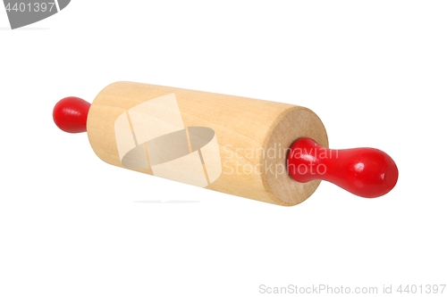 Image of Rolling pin with red handles