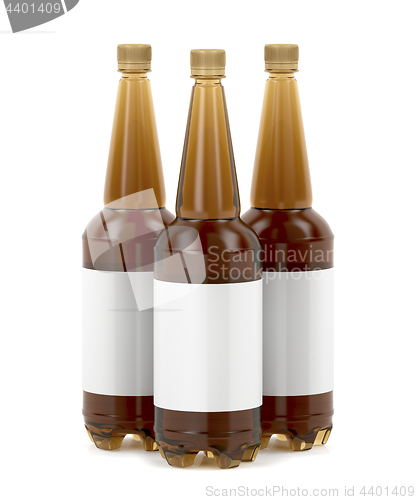 Image of Big beer bottles with blank labels