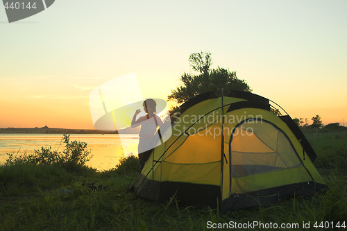 Image of boy on the sunset