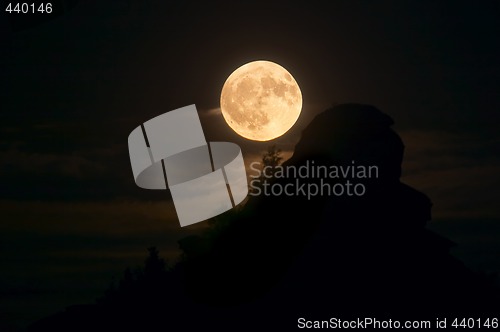 Image of moon on the dark sky