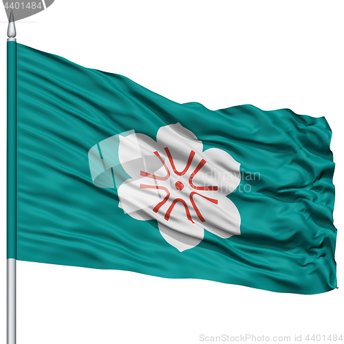 Image of Isolated Saga Japan Prefecture Flag on Flagpole