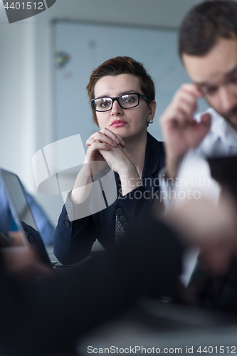 Image of Business Team At A Meeting at modern office building