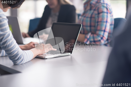 Image of Group of young people meeting in startup office