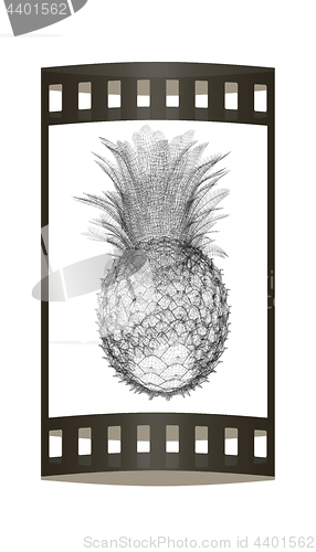 Image of Pineapple isolated on white background.3d illustration. The film