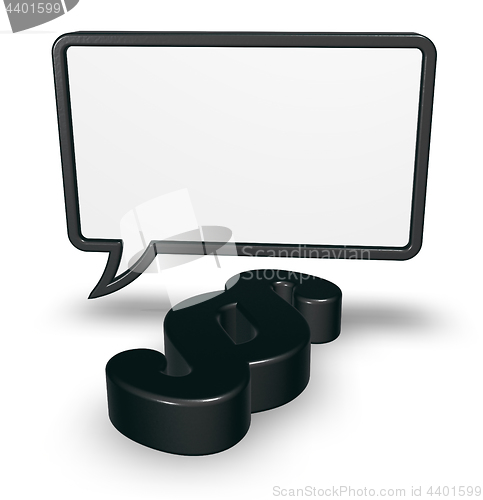 Image of 3d speech bubble and paragraph
