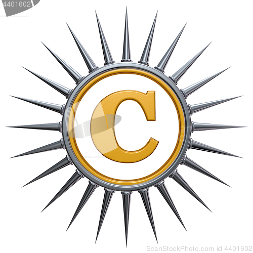 Image of copyright symbol with spikes