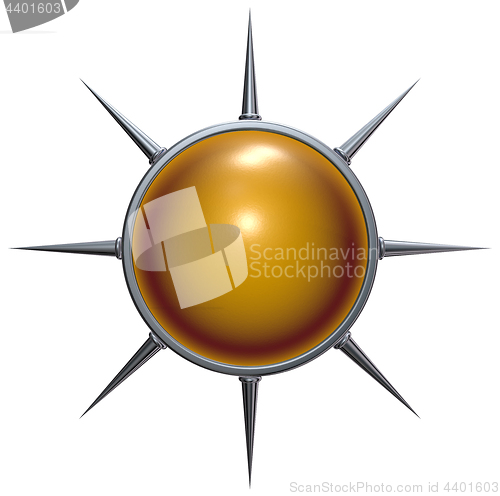Image of metal sun symbol
