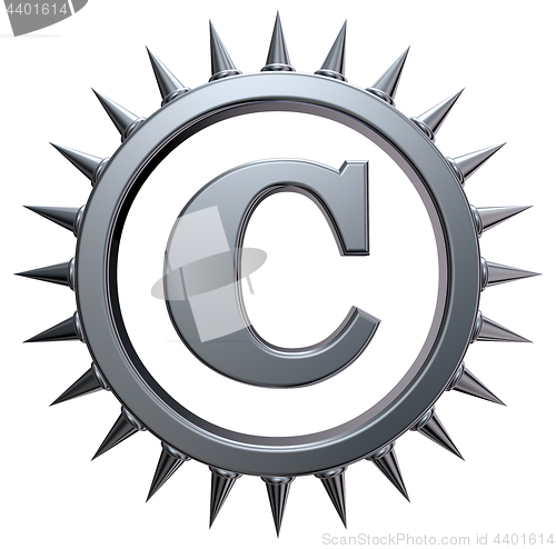 Image of copyright symbol with spikes