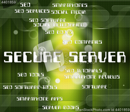 Image of Secure Server Shows Computer Servers And Encryption