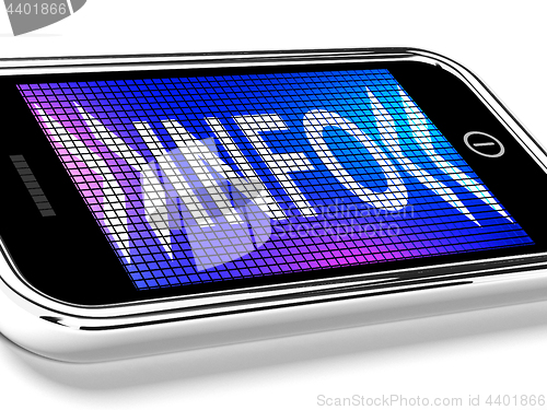 Image of Info On Mobile Screen As Symbol For Information