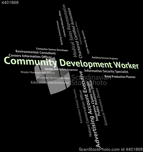 Image of Community Development Worker Represents Working Woman And Advanc