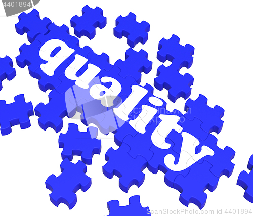 Image of Quality Puzzle Showing Excellence And Premium Products