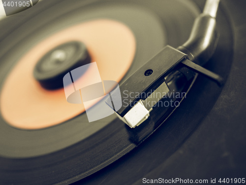 Image of Vintage looking Vinyl record on turntable