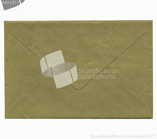 Image of Vintage looking Green envelope isolated