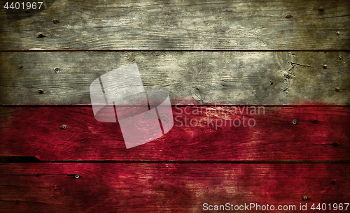 Image of flag poland on wood