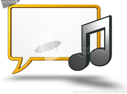Image of speech bubble and music note
