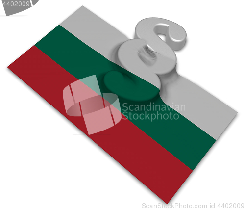 Image of paragraph symbol and flag of bulgaria
