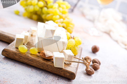 Image of wine and cheese