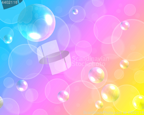 Image of Background with bokeh and 3d air bubbles