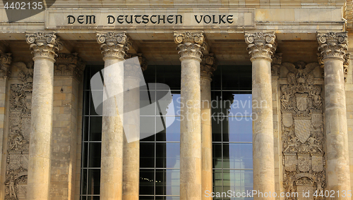 Image of Reichstag building (Deutscher Bundestag), in Berlin, Germany