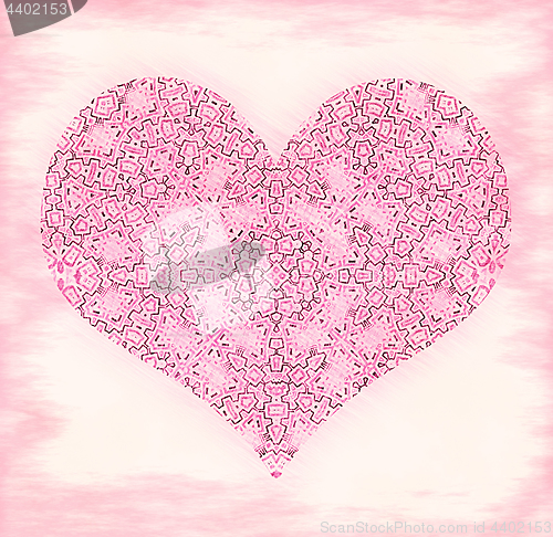 Image of Pink background with abstract pattern heart