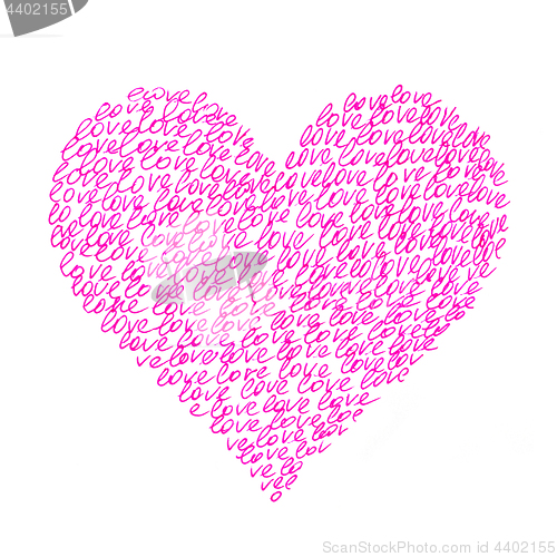 Image of Abstract pink heart from "love" 