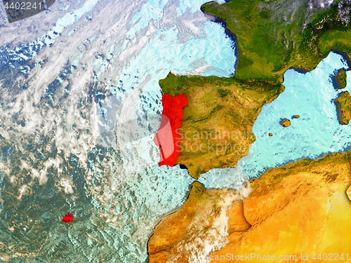 Image of Portugal on illustrated globe