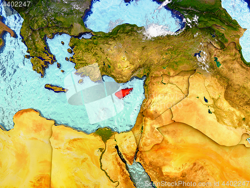 Image of Cyprus on illustrated globe