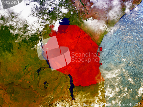 Image of Tanzania on illustrated globe