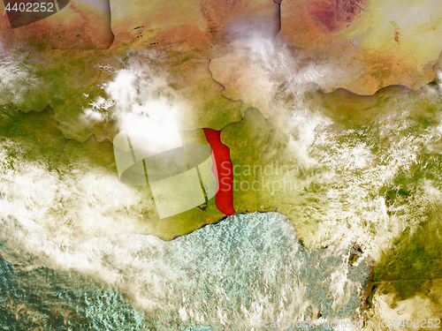 Image of Togo on illustrated globe
