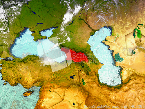 Image of Georgia on illustrated globe