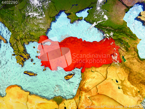 Image of Turkey on illustrated globe