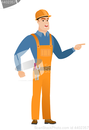 Image of Furious builder screaming vector illustration.