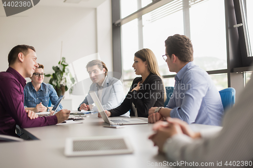 Image of Business Team At A Meeting at modern office building